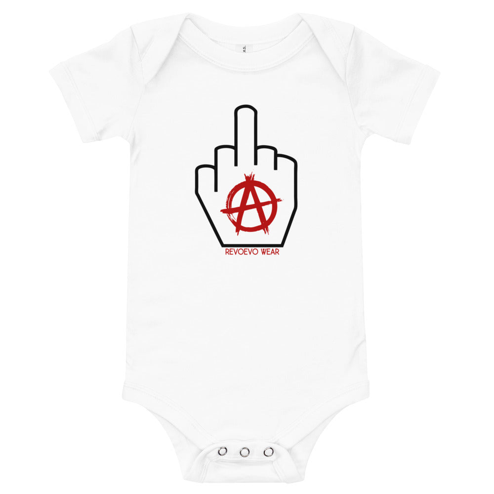 Freedom Logo White Baby short sleeve one piece – RevoEvo Wear